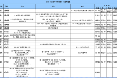 2025学年下学期第9-10周周程表（高中部）